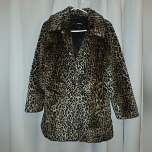 Express Animal Print Teddy Jacket